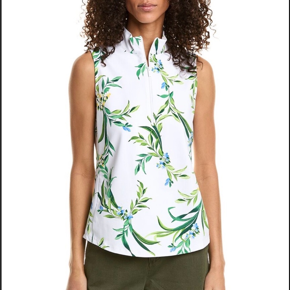 TOMMY BAHAMA Aubrey Floral Glow IslandZone® Mock Top Women’s XL White